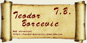 Teodor Borčević vizit kartica